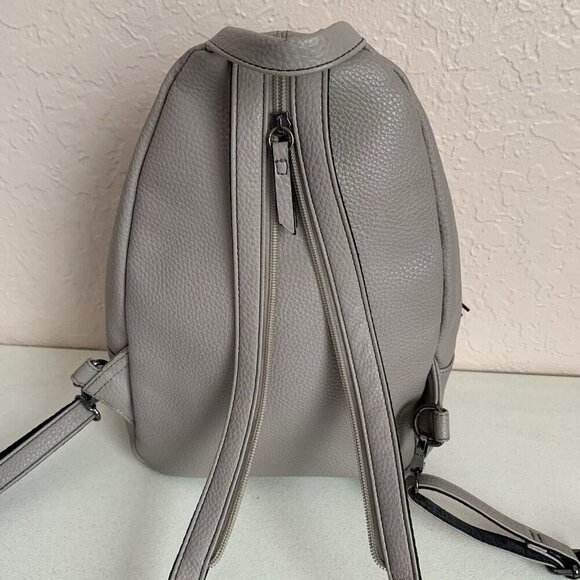 Tutilo‎ Medium Backpack Gray Taupe Multiple Pockets Pebbled Finish Zip Strap main image 13